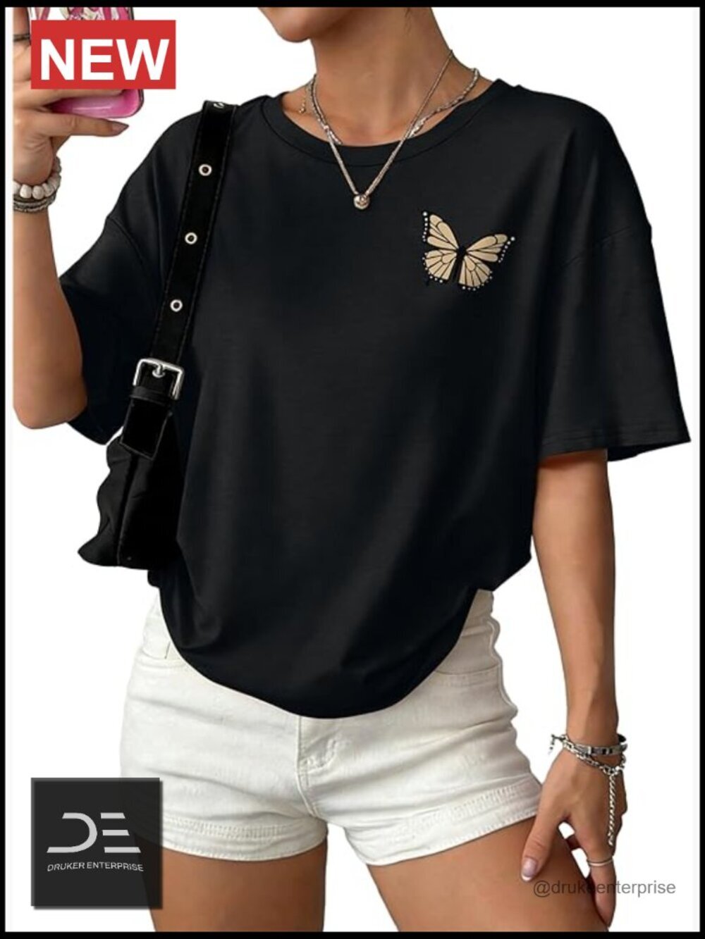 Oversized Crew Neck Short Sleeve Graphic Tee T-Shirt Casual Loose Fit Summer Top